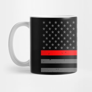 Thin Red Blue Line Flag - Firefighters - Police Officers Mug